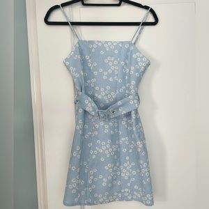 Zara Light Blue and White Floral Dress NWT